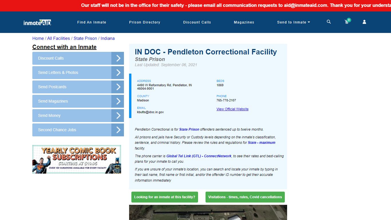 IN DOC - Pendleton Correctional Facility & Inmate Search ...