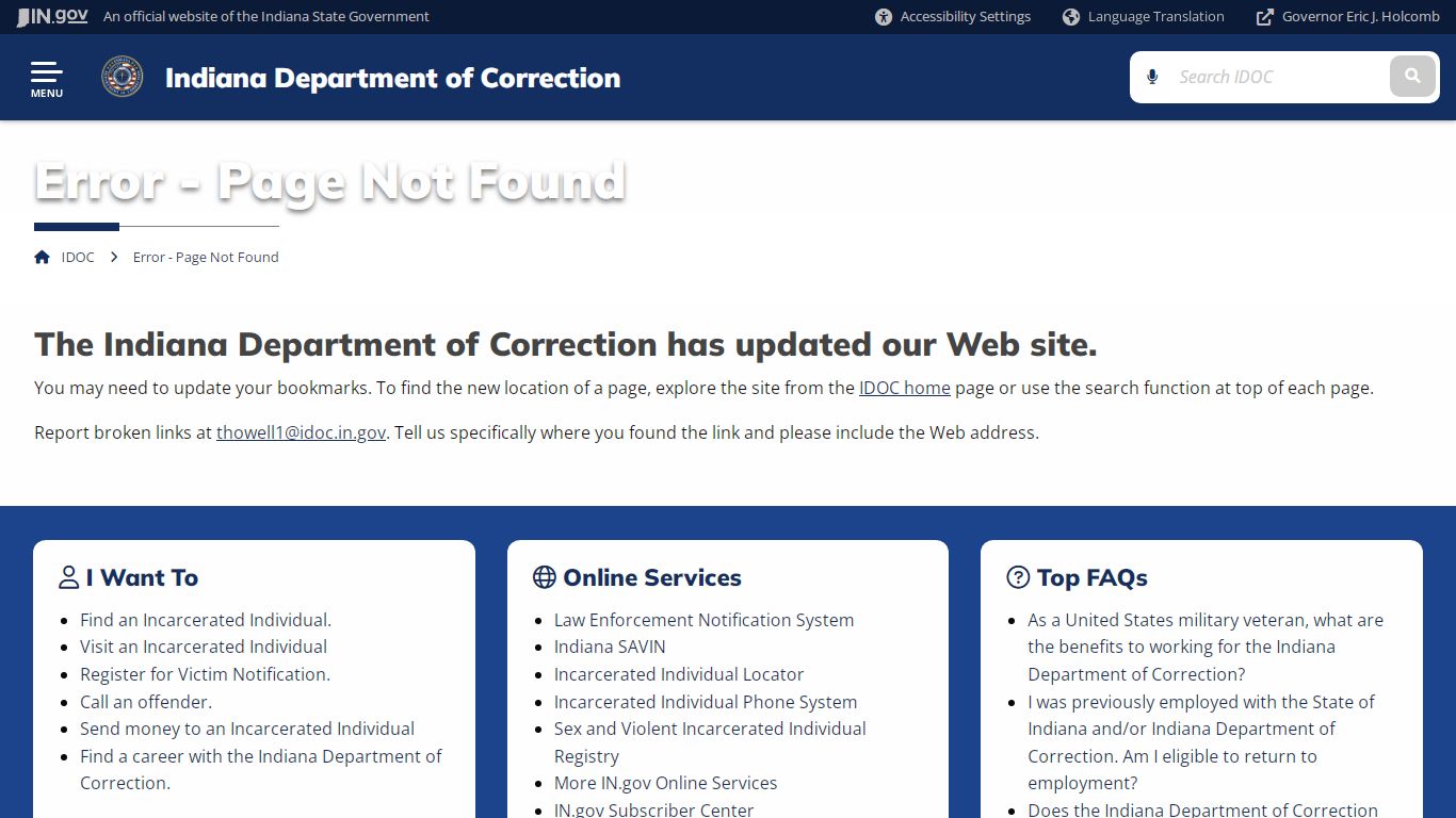 IDOC: Pendleton Correctional Facility - IN.gov